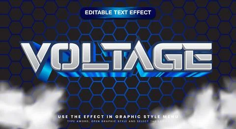 Voltage lightning typography editable text effect template Illustrazione stock