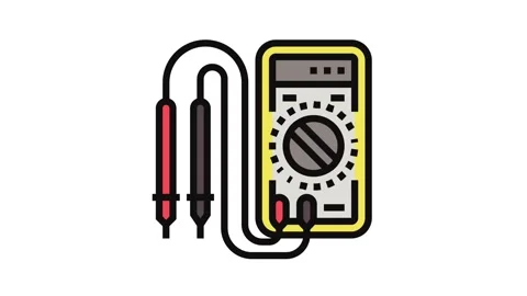 Voltage measurement electronics color icon animation Stock Footage 326106236