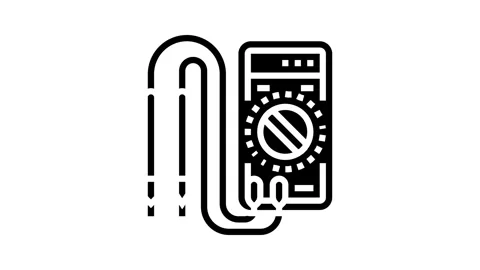 Voltage measurement electronics glyph icon animation Stock Footage 326153081