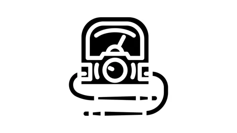 Voltage measurement electronics glyph icon animation Stock Footage 326743422
