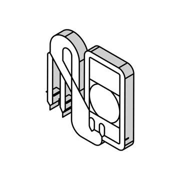 Voltage measurement electronics isometric icon vector illustration 스톡 일러스트