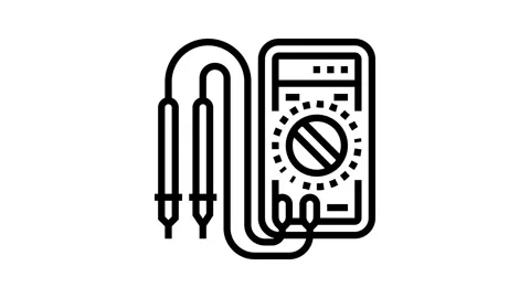 Voltage measurement electronics line icon animation Stock Footage 326132229