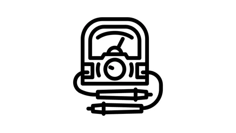 Voltage measurement electronics line icon animation Stock Footage 326760856