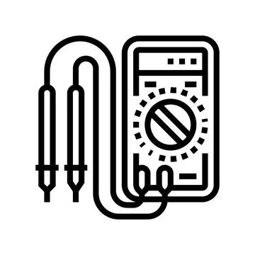 Voltage measurement electronics line icon vector illustration Illustrazione stock