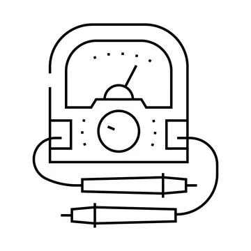 Voltage measurement electronics line icon vector illustration Stock Illustration