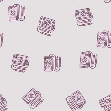 Voltage measurement electronics line seamless pattern Stock Illustration