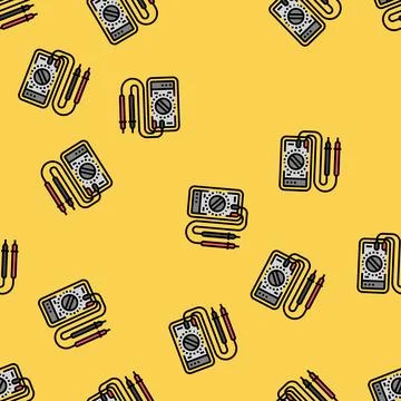 Voltage measurement electronics vector seamless pattern Stock Illustration
