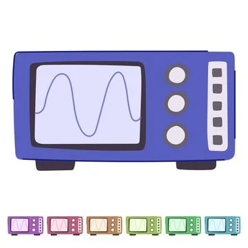 Voltage oscillograph vector cartoon graphic Illustrazione stock