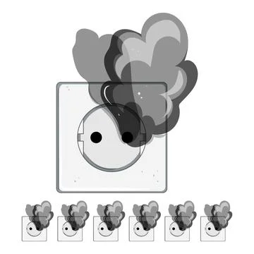 Voltage short circuit fire cartoon vector graphic Stock Illustration
