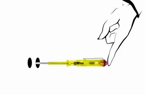 Voltage test screwdriver with indication through led diode Stock Illustration