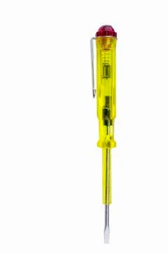 Voltage test screwdriver with indication through led diode Stock Photos