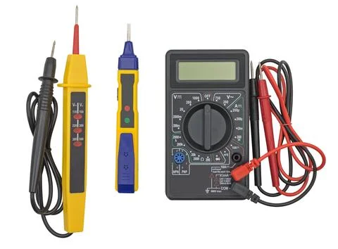 Voltage tester on white Stock Photos