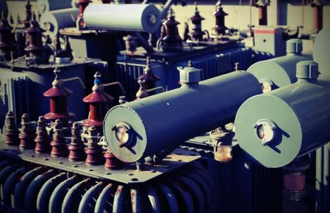 Voltage transformers in a polluting and hazardous electrical sto Фото