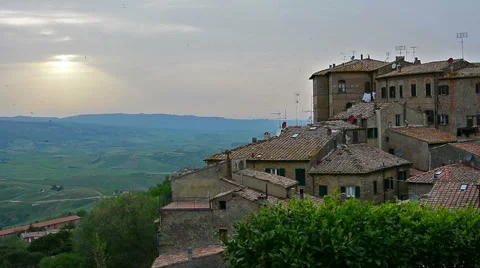 Volterra sunset Stock Footage 63521436