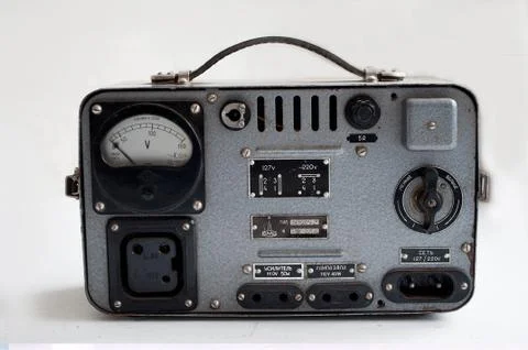 Voltmeter and a voltage converter Stock Photos