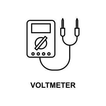 Voltmeter icon. Element of measuring instruments icon with name for mobile Illustrazione stock