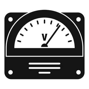 Voltmeter icon, simple style Stock Illustration