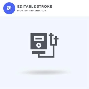 Voltmeter icon vector, filled flat sign, solid pictogram isolated on white, logo Ilustración de archivo