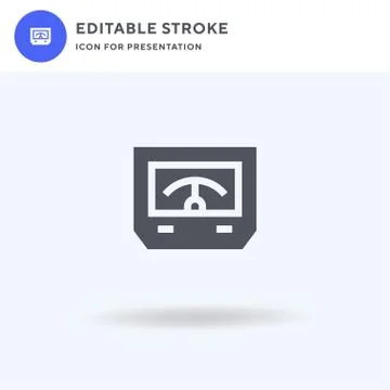 Voltmeter icon vector, filled flat sign, solid pictogram isolated on white, logo Ilustración de archivo