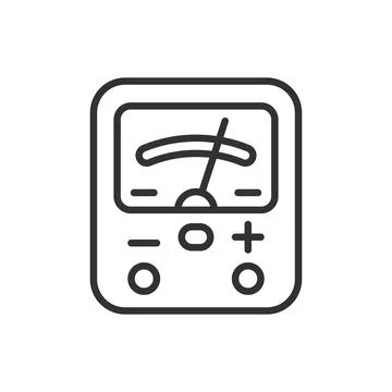 Voltmeter, in line design. Voltmeter, Voltage, Meter, Measurement, Instrument Stock Illustration