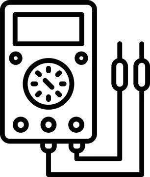 Voltmeter Line Icon Design Stock Illustration