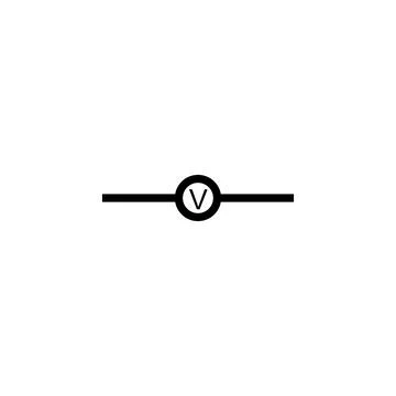 Voltmeter symbol. Voltmeter electric circuit symbol Stock Illustration