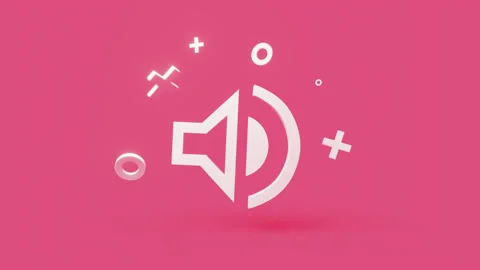 Volume 3d icon on a simple pink background 4k seamless animation loop Stock Footage 202091591