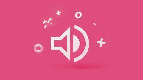 Volume 3d icon on a simple pink background 4k Stock Illustration