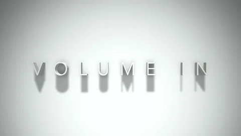 Volume in 3D title animation with shadows on a white background Stock Footage 297085629