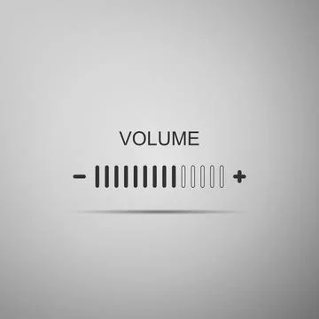 Volume adjustment icon isolated on grey background. Flat design. Vector Stock Illustration