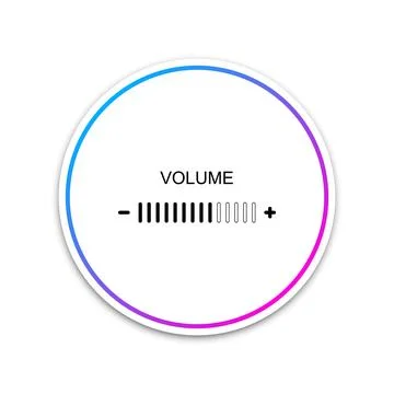 Volume adjustment icon isolated on white background. Circle white button. Vector Stock Illustration