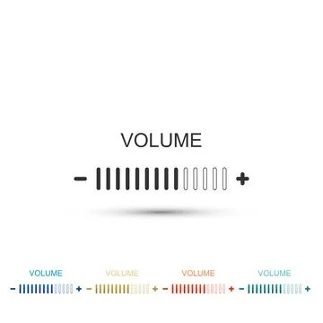 Volume adjustment icon isolated on white background. Set elements in colored Stockillustratie