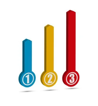 Volume arrow with numbering to illustrate graphs and diagrams Stock Illustration