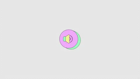 Volume audio button neubrutalism UI element animation Stock Footage 336186726