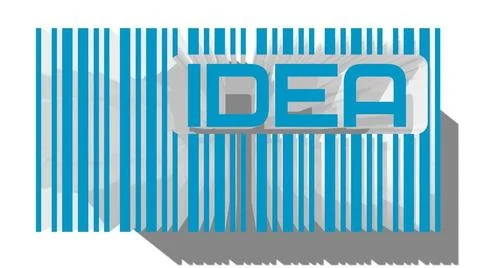 Volume barcode with text blue bar code with long shadow and text idea. 3D ... Stock Photos