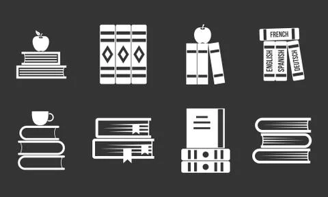 Volume of book icon set grey vector Stock Illustration