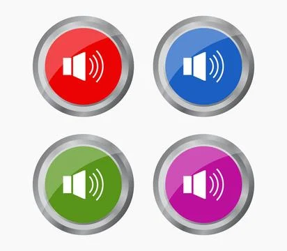 Volume button icon illustrated in vector on white background volume button... 스톡 사진