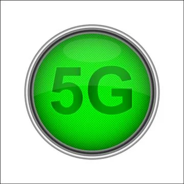 Volume button labeled 5G, technology 5 generation Stock Illustration