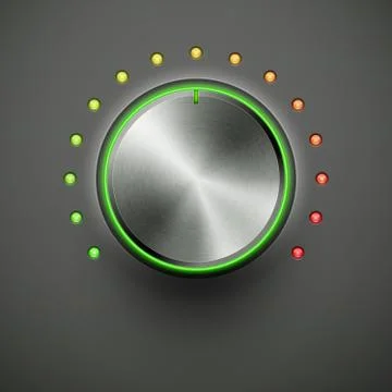 Volume button with metal texture Stock Illustration