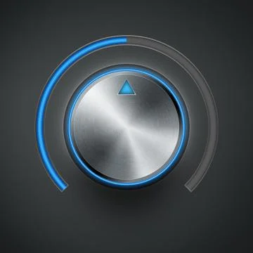 Volume button with metal texture Stock Illustration