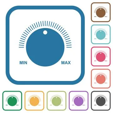 Volume control with captions simple icons Stock Illustration