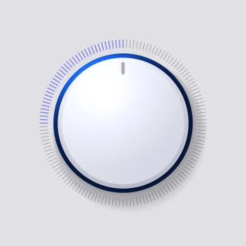 Volume Control Dial White Button Vector Stock Illustration