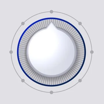 Volume Control Dial White Button Vector Иллюстрация