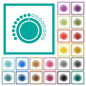 Volume control flat color icons with quadrant frames イラスト素材