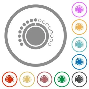 Volume control flat icons with outlines Stock Illustration
