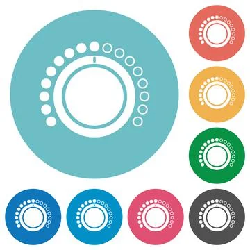 Volume control flat round icons Stock Illustration