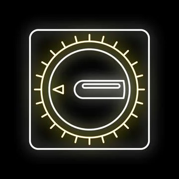 Volume control knob glowing neon line icon Stock Illustration