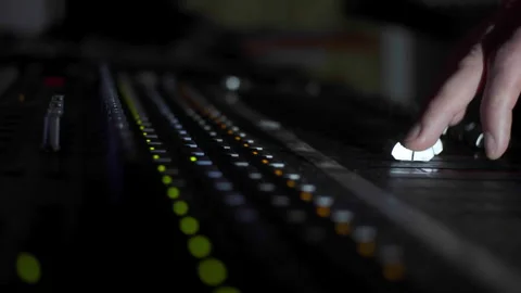 Volume control on the mixer Stock Footage 304314655