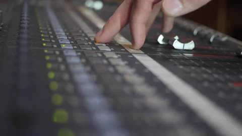 Volume control on the mixer Stock Footage 304314676