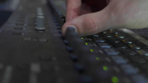 Volume control on the mixer Stock Footage 304314682